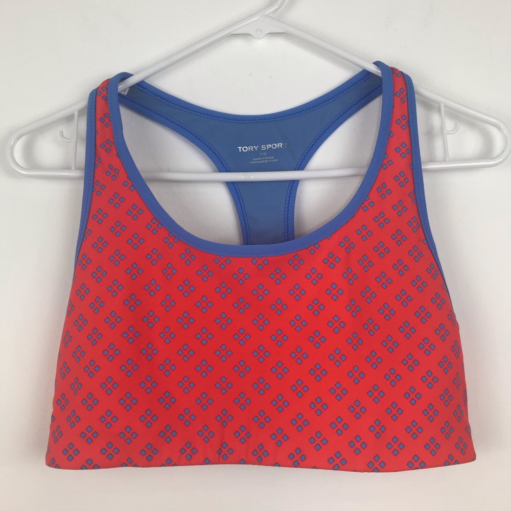 Tory Burch Sport Orange and Light Blue Sports Bral